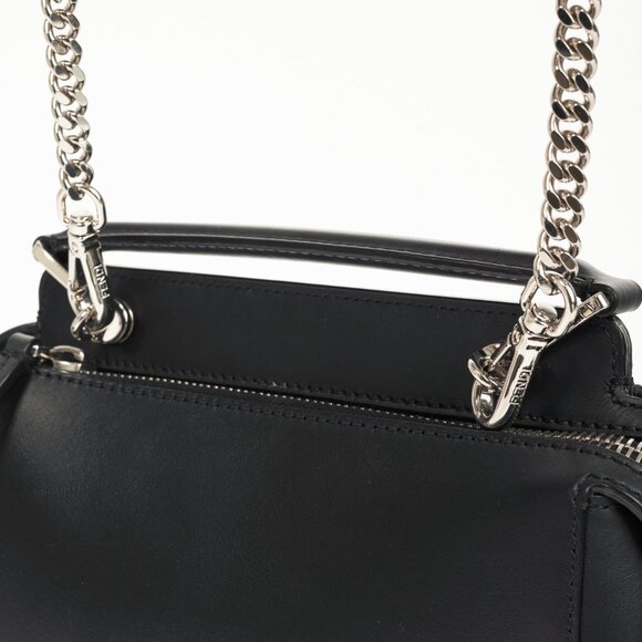 Fendi Dotcom Whipstitch Black Leather Satchel - Picture 7 of 14